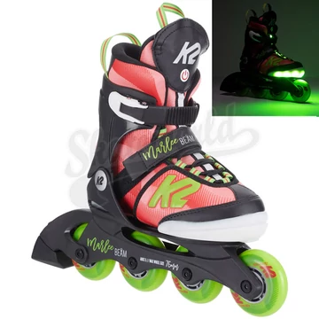 K2 Marlee Beam black/peach LED-es gyerek állítható görkorcsolya