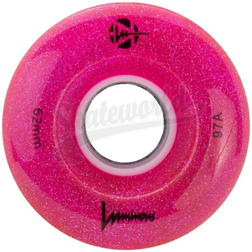 Luminous LED Glitter Pink 62mm/97A ledes világítós quad görkorcsolya kerék