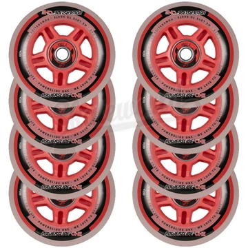 Powerslide ONE 100mm/82A görkorcsolya kerék + ABEC 5 csapágy szett - 8db
