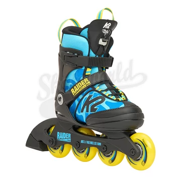 K2 Raider Pro light blue/yellow gyerek állítható gyorsfűzős görkorcsolya