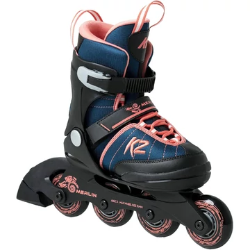 K2 Merlin black/corall gyerek állítható görkorcsolya