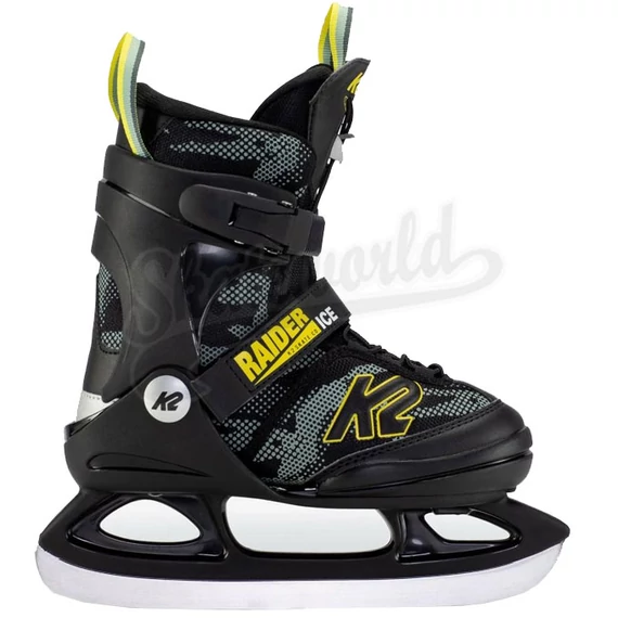 K2 Raider Ice Pro black/yellow gyerek állítható gyorsfűzős jégkorcsolya oldalról
