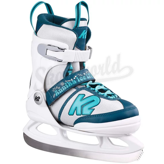 K2 Annika Ice white/blue gyerek állítható jégkorcsolya