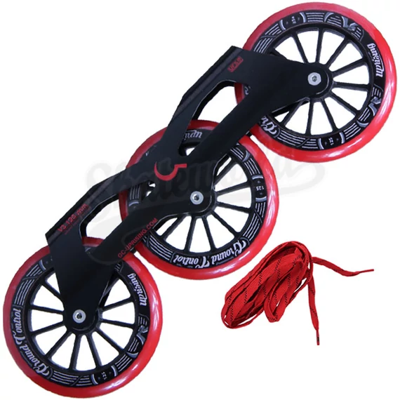 Ground Control Triskate V3 125mm/85A/ABEC-9 black/red freeskate sín szett fűzővel