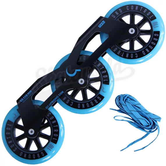 Ground Control Triskate V3 110mm/85A/ABEC-9 black/turq freeskate sín szett fűzővel