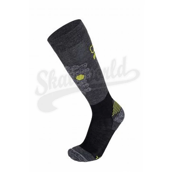 BRBL Glacier black/anthracite/yellow merino gyapjús sízokni - 35-38