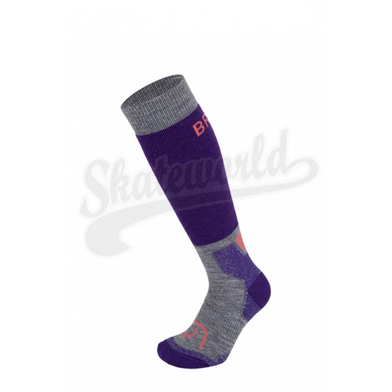 BRBL Rockies grey/purple junior merino gyapjús technikai gyerek sízokni - 31-34