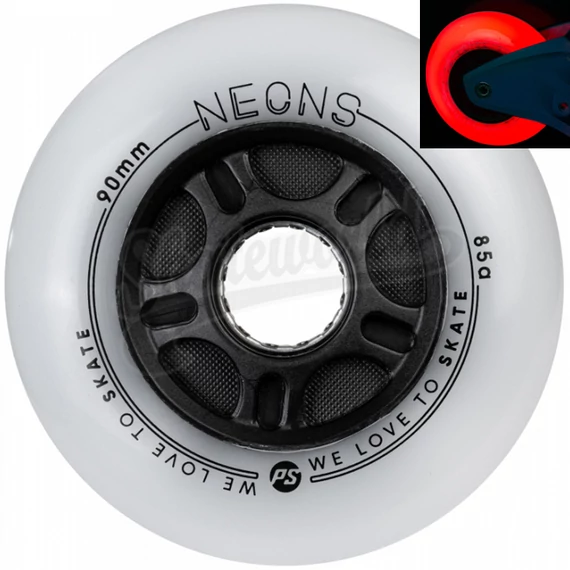 Powerslide Neons Red 90mm/85A világító LED-es görkorcsolya kerék