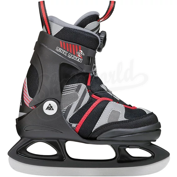 K2 Rink Raven Boa® black/red gyerek állítható jégkorcsolya oldalról