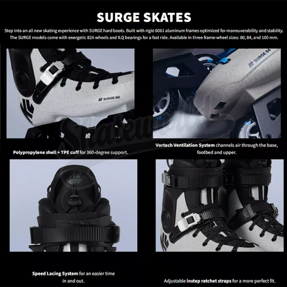 K2 SURGE 80 freeskate városi görkorcsolya technológia