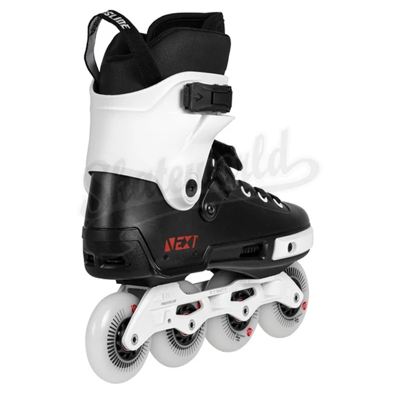 Powerslide NEXT 80 Core White/Black Trinity görkorcsolya hátulról