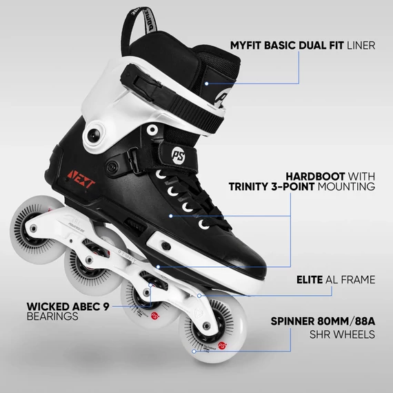 Powerslide NEXT 80 Core White/Black Trinity görkorcsolya
