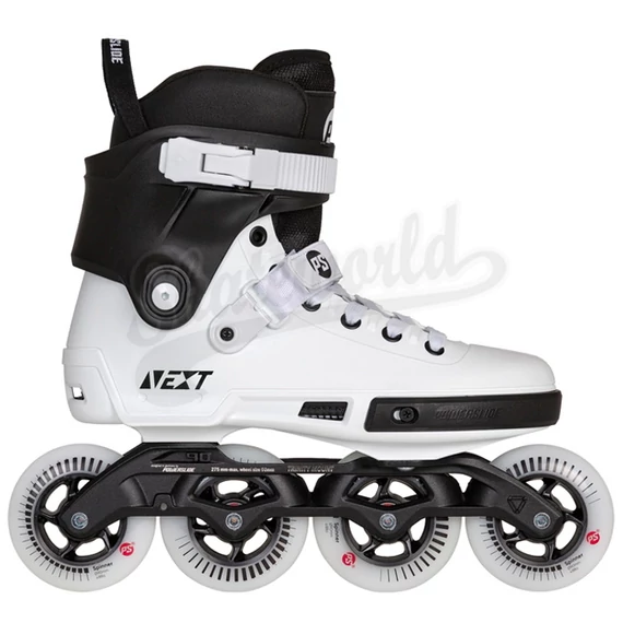 Powerslide NEXT 90 Core White/Black Trinity görkorcsolya oldalról