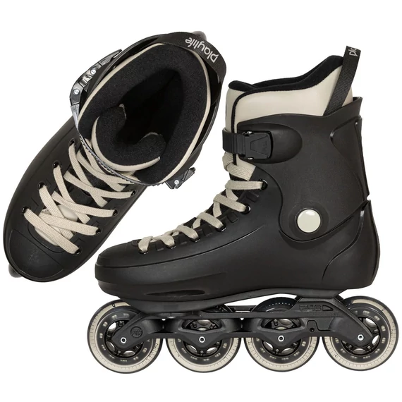 Playlife Rave Black Trinity 80 freeskate görkorcsolya felső és belső oldali nézet