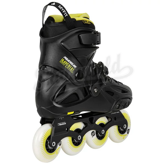 Powerslide Imperial 80 black/yellow freeskate görkorcsolya hátulról