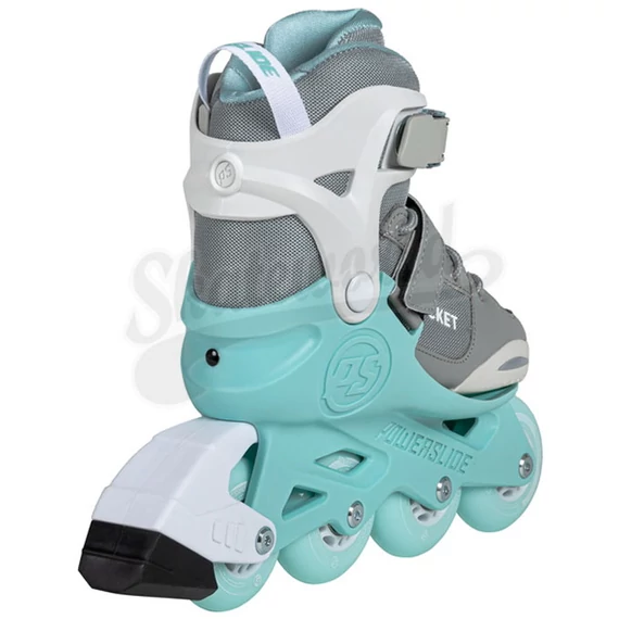 Powerslide Rocket teal/grey görkorcsolya hátulról