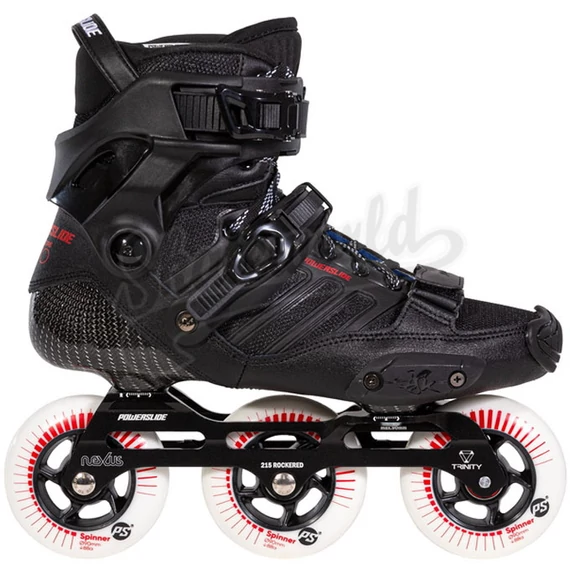Powerslide Hardcore HC EVO Pro 90 Trinity black/red freeskate görkorcsolya oldalról