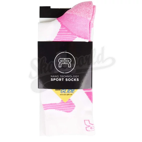 FR Nano Sports Socks white/pink görkorcsolya zokni