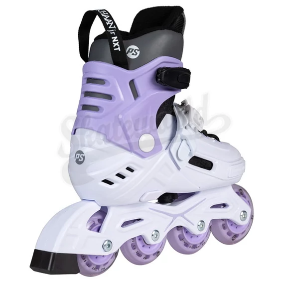 Powerslide KHAAN Junior NXT white/lilac görkorcsolya hátulról