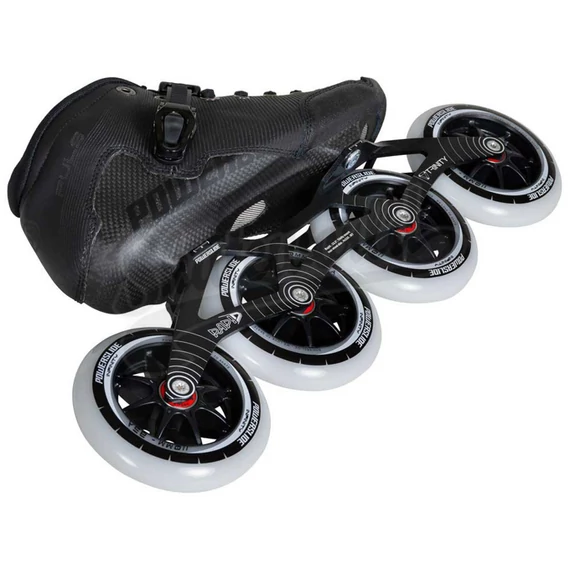 Powerslide Puls Trinity black 4x110 gyorsasági görkorcsolya alulról