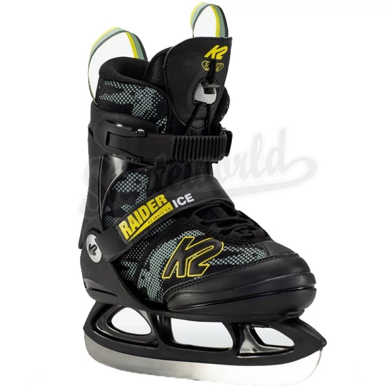K2 Raider Ice Pro black/yellow camo gyerek állítható gyorsfűzős jégkorcsolya