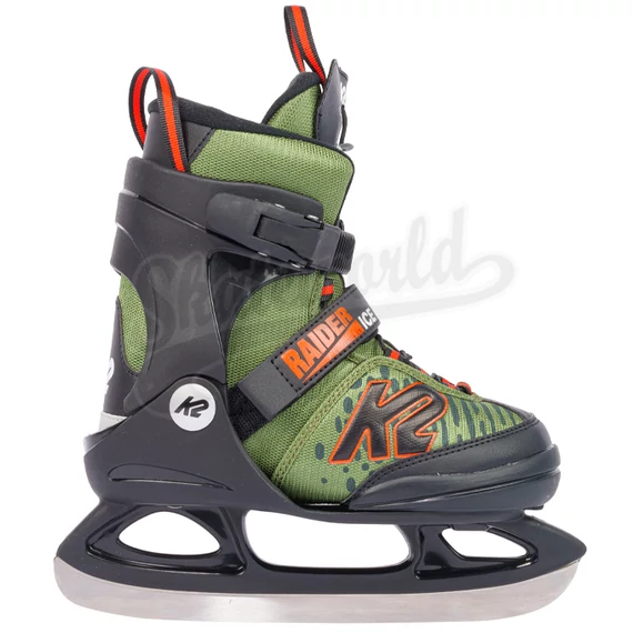 K2 Raider Ice Pro black/green gyerek állítható gyorsfűzős jégkorcsolya oldalról
