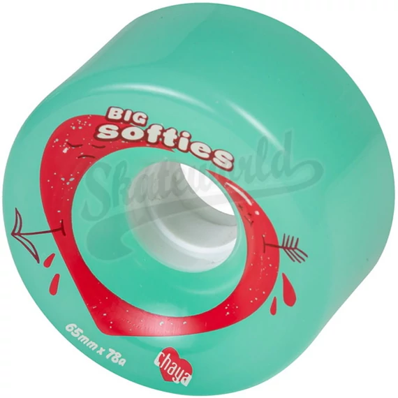 Chaya Big Softie's Clear Teal 65mmx37mm/78A kétsoros görkorcsolya kerék oldalról