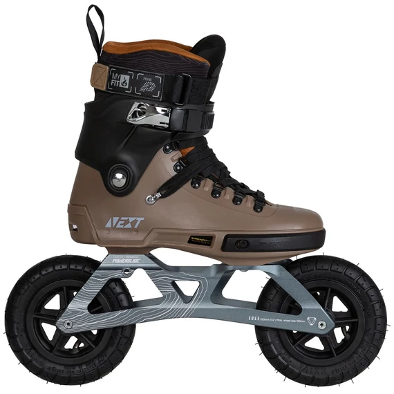 Powerslide NEXT EDGE 150 Brown Trinity Off Road terep görkorcsolya oldalról