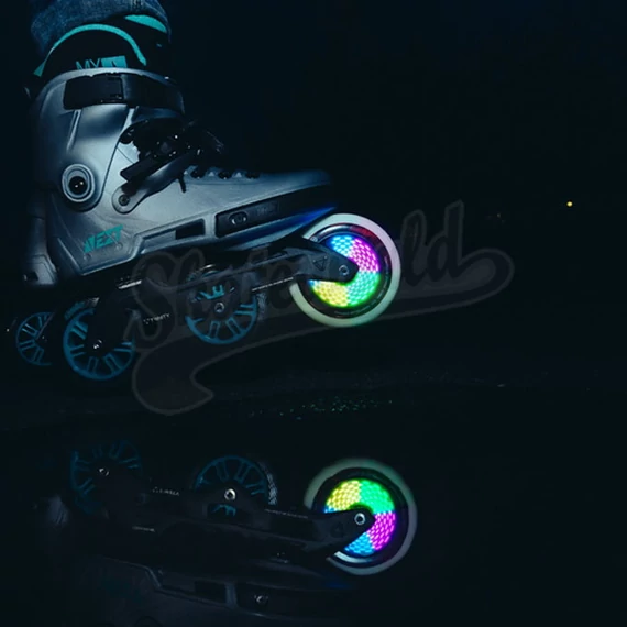 Powerslide Graphix LED white 125mm/85A feliratozható grafikus görkorcsolya kerék világítása