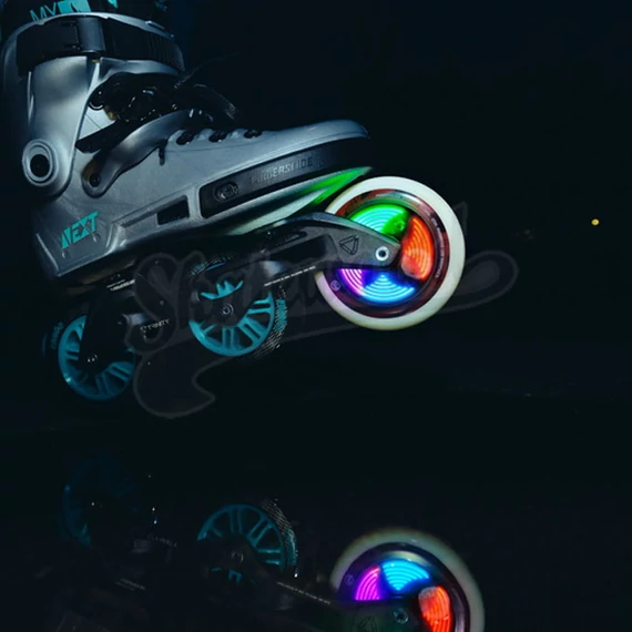 Powerslide Graphix LED white 125mm/85A feliratozható grafikus görkorcsolya kerék világítása