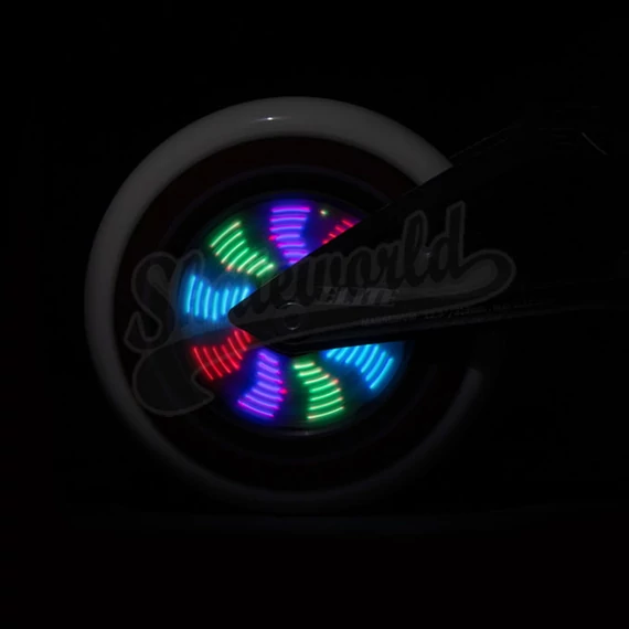 Powerslide Graphix LED white 125mm/85A feliratozható grafikus görkorcsolya kerék világítása