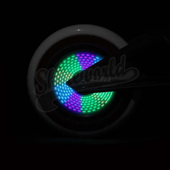 Powerslide Graphix LED white 125mm/85A feliratozható grafikus görkorcsolya kerék világítása